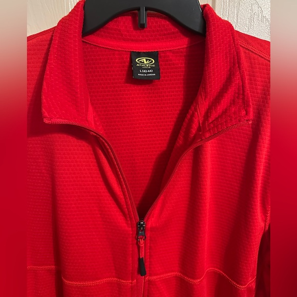 Athletic Works Dri Works Full Zip Performance Jacket, Brilliant Red, Sz L - Picture 3 of 7